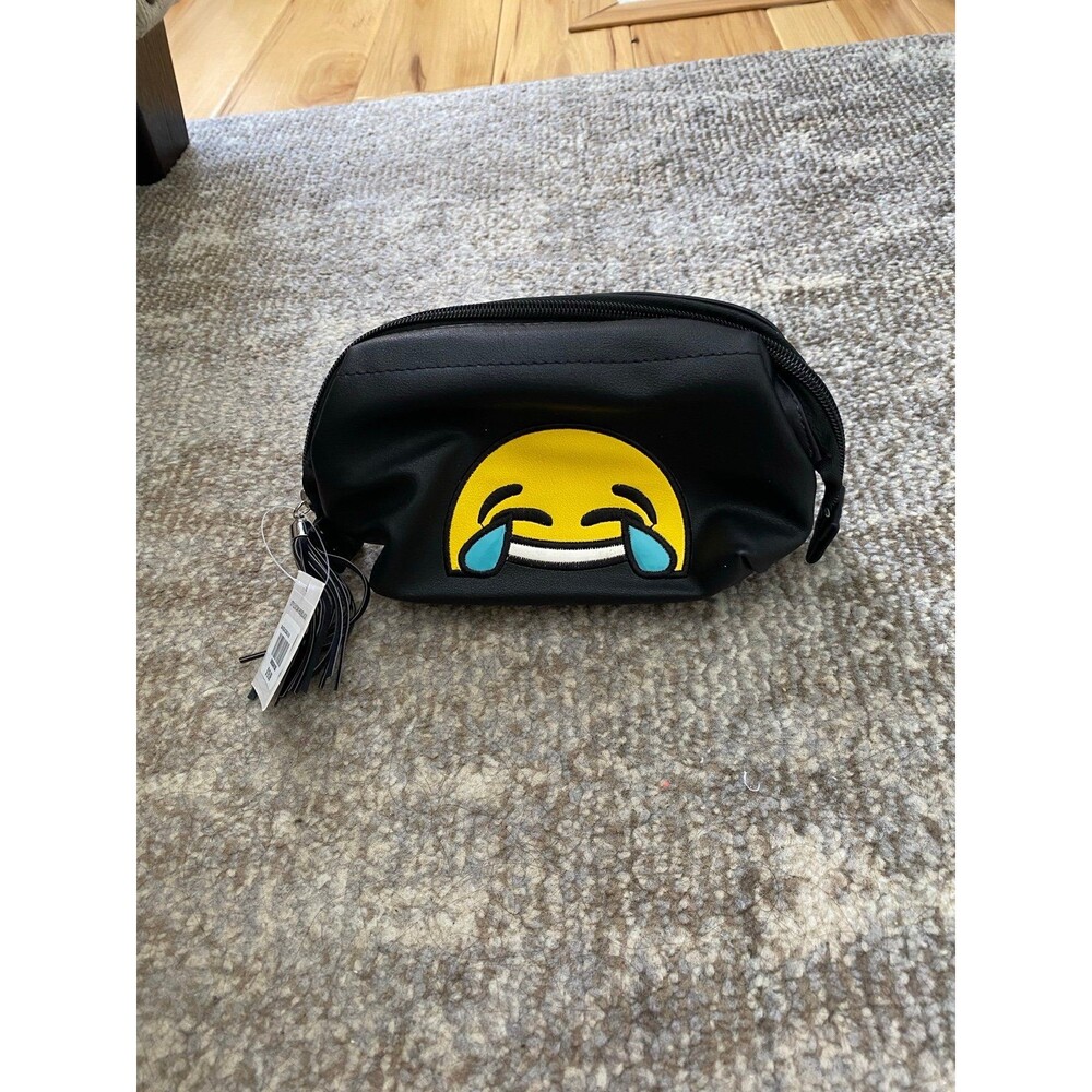 Olivia Miller Grinning Crying Emoji Bag/Cosmetic Bag/School, NWT